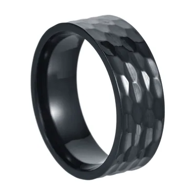 Anillo de Textura Martillada, Acero Inoxidable