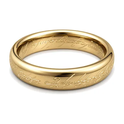 Herren Ring mit Schriftzug-Gravur in Goldton, Edelstahl