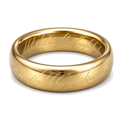 Gravierter Schrift-Ring in Goldoptik, Edelstahl