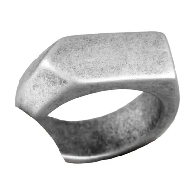 Quadratischer Siegelring in Antik-Optik, Edelstahl