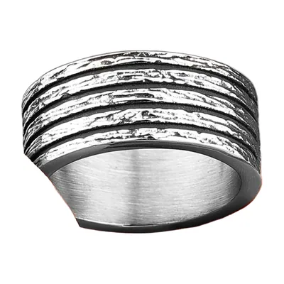 Bague à rainures horizontales en acier inoxydable