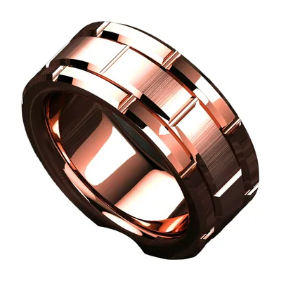 Bague Motif Brique, Acier Inoxydable 316L