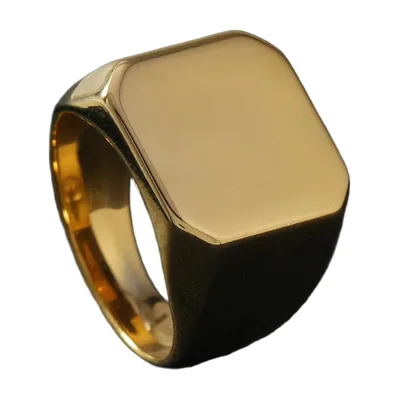 Anello Sigillo Quadrato in Acciaio Inossidabile 316L