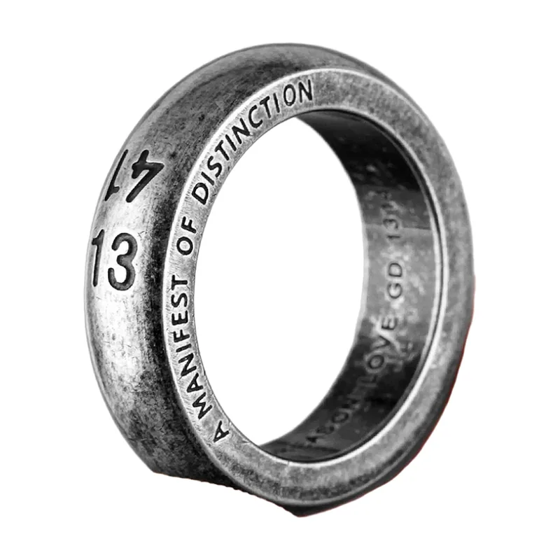 Numeric Engraved Band Ring '1314', Stainless Steel