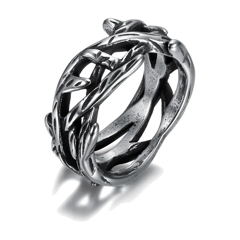Vintage Branch Openwork Ring, 316L Stainless Steel