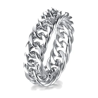 Cuban Link Gliederketten-Ring aus 316L Edelstahl