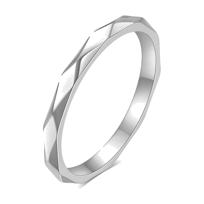 Bague Géométrique Facettée, Acier Inoxydable 316L