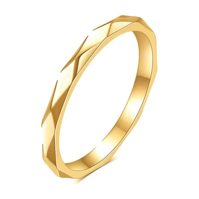 Anillo Geométrico Facetado para Hombre, Acero Inoxidable
