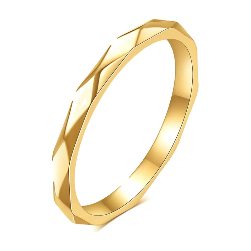 Bague Géométrique Facettée, Acier Inoxydable 316L