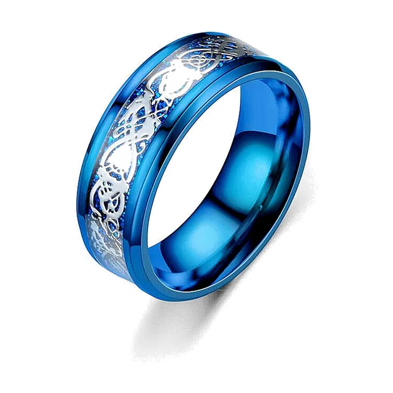Herrenring mit Drachen-Motiv aus 316L Edelstahl