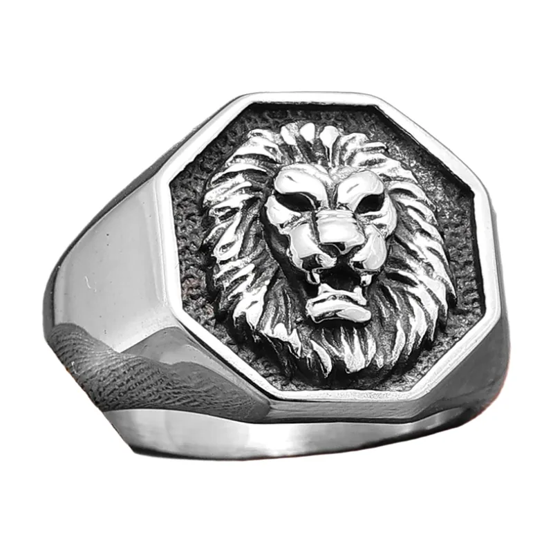 Chevalière Tête de Lion en Acier Inoxydable 316L
