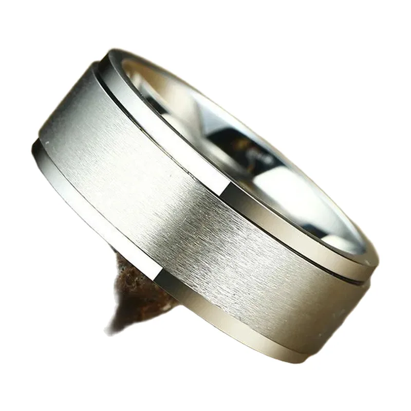 Bague Spinner avec Finition Brossée, 8mm Acier Inoxydable
