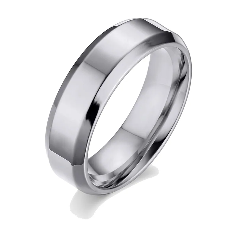 Polished Flat Band Ring, 316L Stainless Steel
