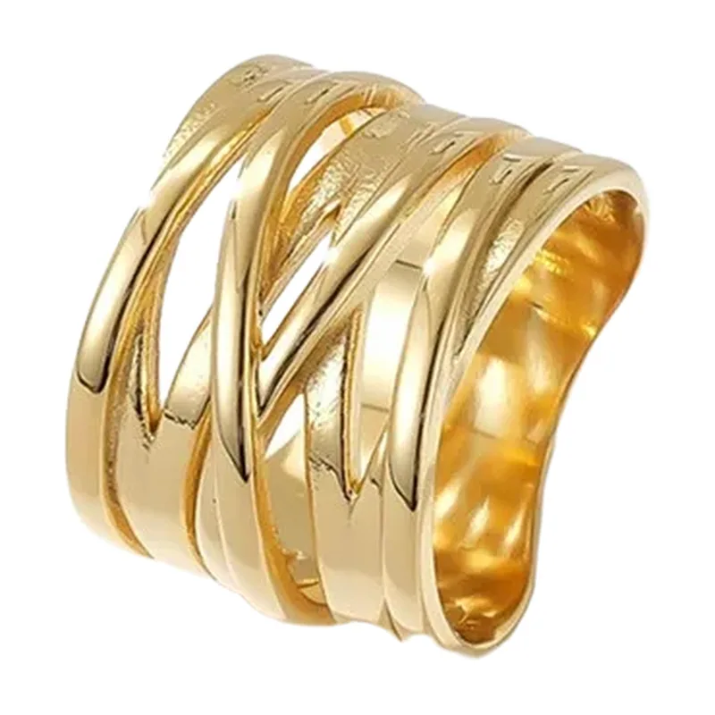 Anillo Ancho Entrelazado, Acero Inoxidable 316L