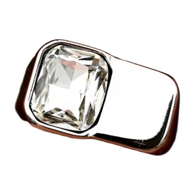 Anello Sigillo Quadrato con Zircone Chiaro, Acciaio Inossidabile