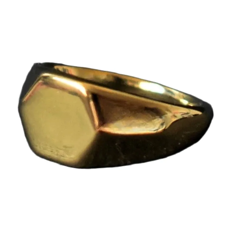 Chevalière Carrée, Acier Inoxydable Poli