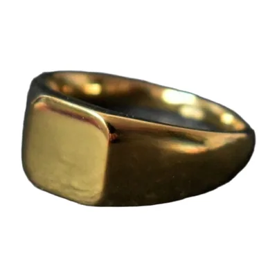 Anello Sigillo Quadrato, Acciaio Inossidabile Lucido
