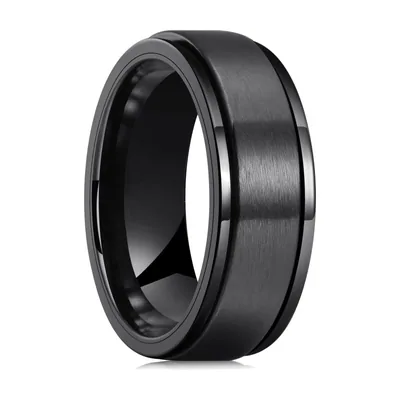 Herren Spinner-Ring mit gebürstetem Finish, Edelstahl 316L