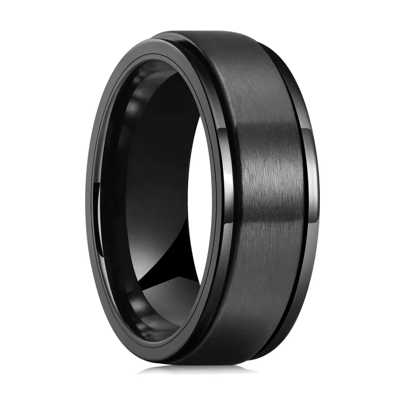 Anillo Spinner con Acabado Cepillado, Acero Inoxidable 316L