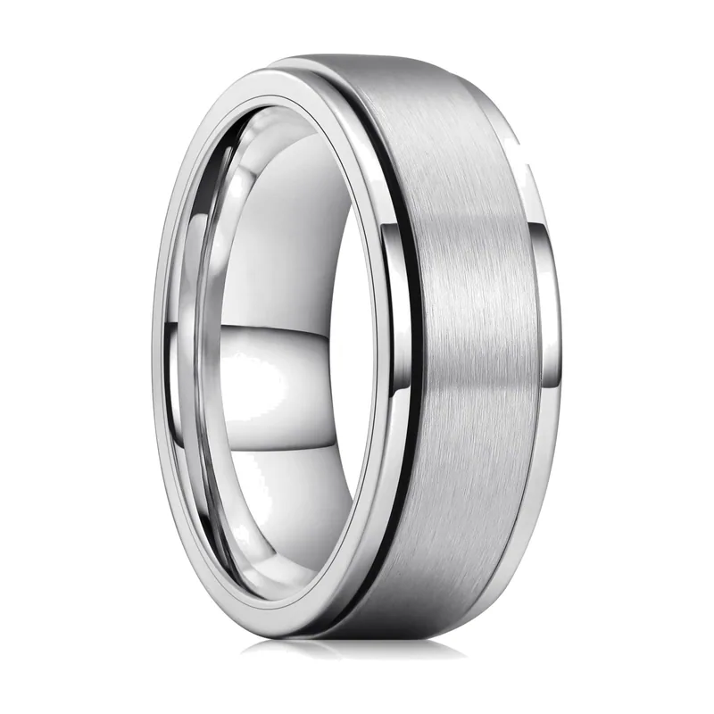 Spinner-Ring mit gebürstetem Finish, 316L Edelstahl