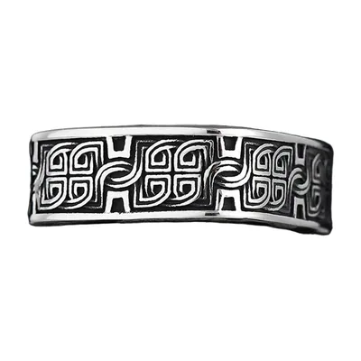 Anillo con motivo geométrico cuadrado, Acero Inoxidable
