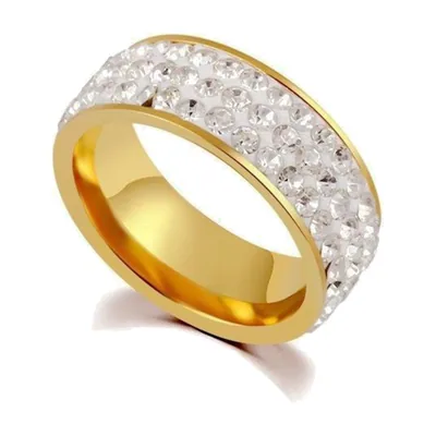 Anillo Eternity con Circonita Clara, Acero Inoxidable