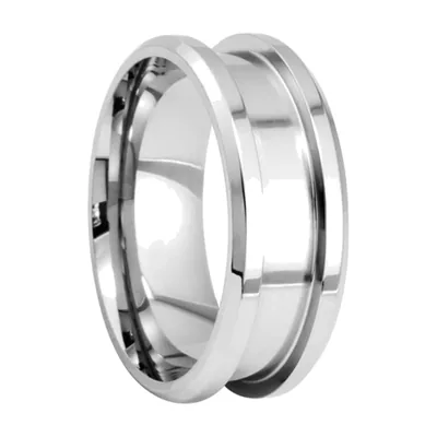 Anillo de Banda Pulido con Detalle Ranurado, Acero Inoxidable