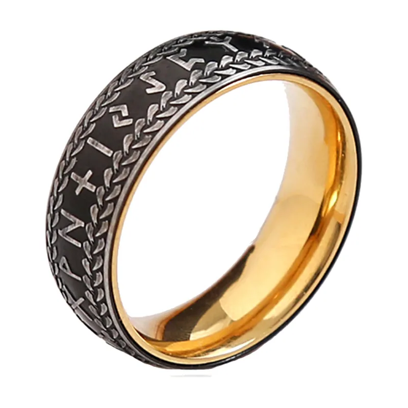 Anello Rune Vichinghe, Acciaio Inossidabile 316L