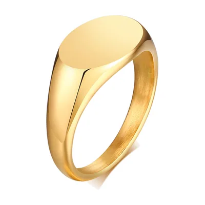 Anello Sigillo Quadrato in Acciaio Inossidabile 316L, Lucidato