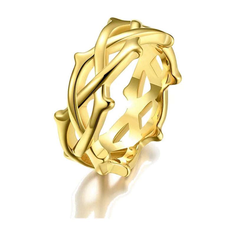 Thorn Vine Gothic Statement Ring, 316L Stainless Steel