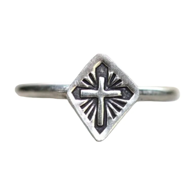 Bague Croix Rhombus, Acier Inoxydable 316L