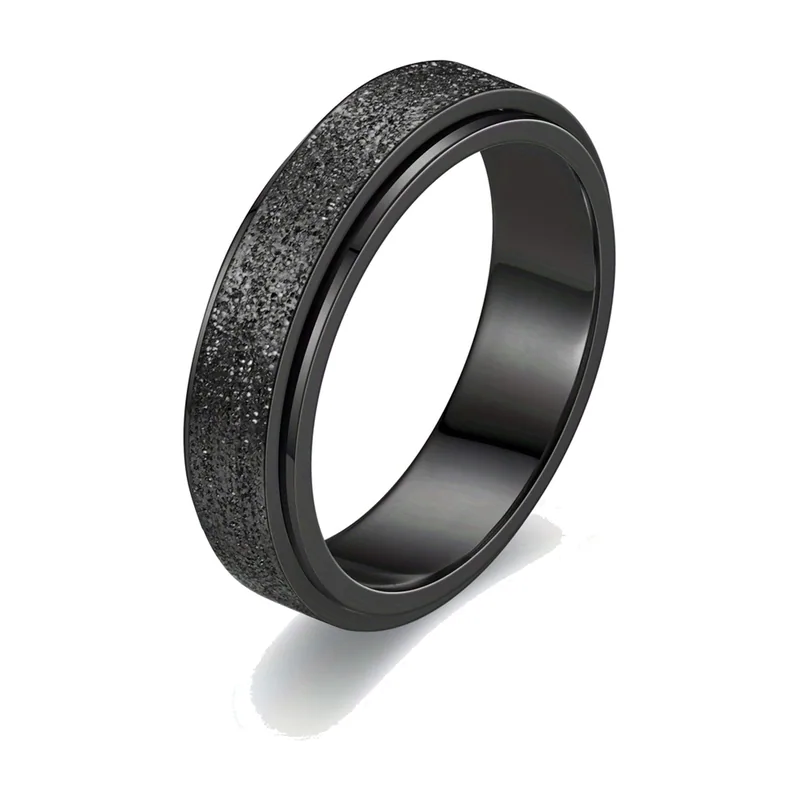 Herren Spinner-Ring mit strukturiertem Band, 316L Edelstahl