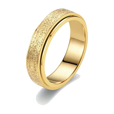 Herren Spinner-Ring mit Frost-Textur, Edelstahl