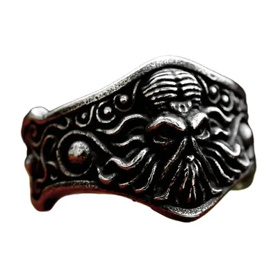 Kraken Oktopus Statement-Ring, Gotisches Seemonster, Edelstahl