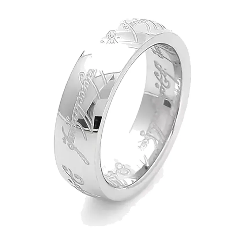 Bague Luminou avec Gravure 3D, Acier Inoxydable