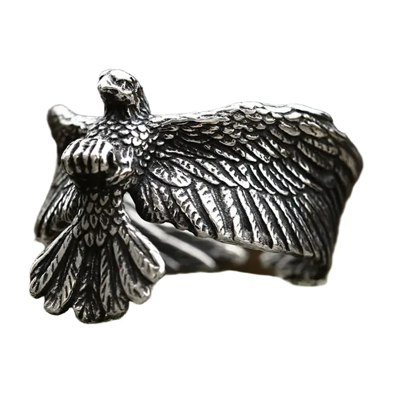 Eagle Statement Ring, Antique 316L Stainless Steel
