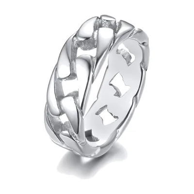 Herren Ring mit Panzerketten-Design, Edelstahl