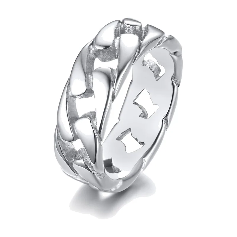Bague à Maillons de Chaîne, Acier Inoxydable