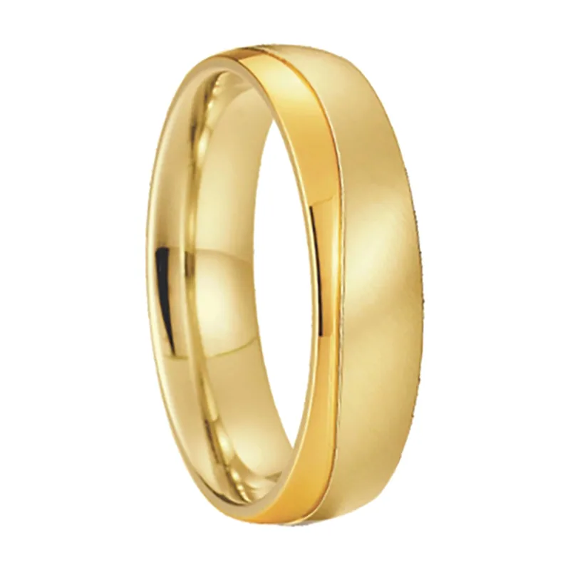 Herren Ring mit poliertem und gebürstetem Finish, Edelstahl