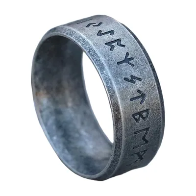 Wikinger Runenring für Herren, Edelstahl 316L