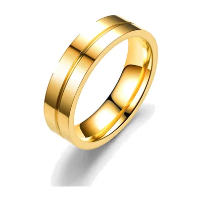 Anillo de Banda Pulida con Ranura Central, Acero Inoxidable