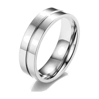 Anillo Pulido con Ranura Central, Acero Inoxidable