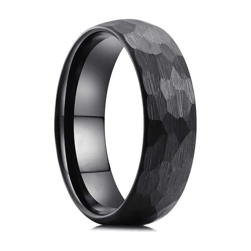 Anillo de Textura Martillada, Acero Inoxidable 316L