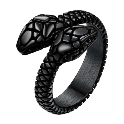 Schlangenring Ouroboros mit Schuppenstruktur, Edelstahl