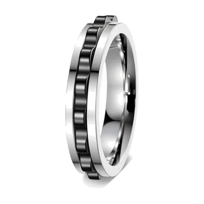 Spinner-Ring mit rotierendem Mittleren Band, Edelstahl