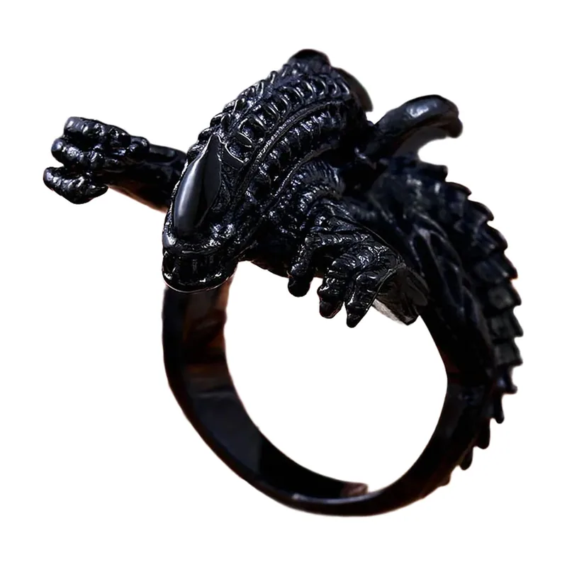 Bague Statement Créature Alien 3D, Acier Inoxydable