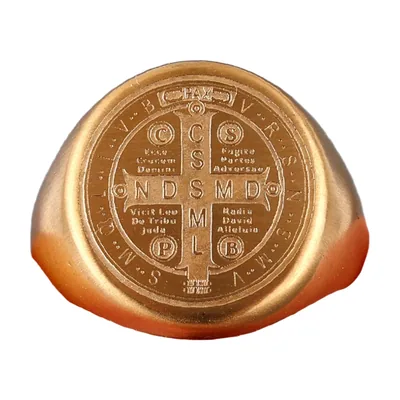 Chevalière Médaille Saint Benoît, Acier Inoxydable