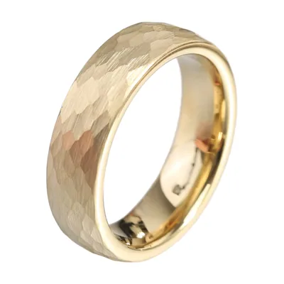 Anello con Texture Martellata, Acciaio Inossidabile