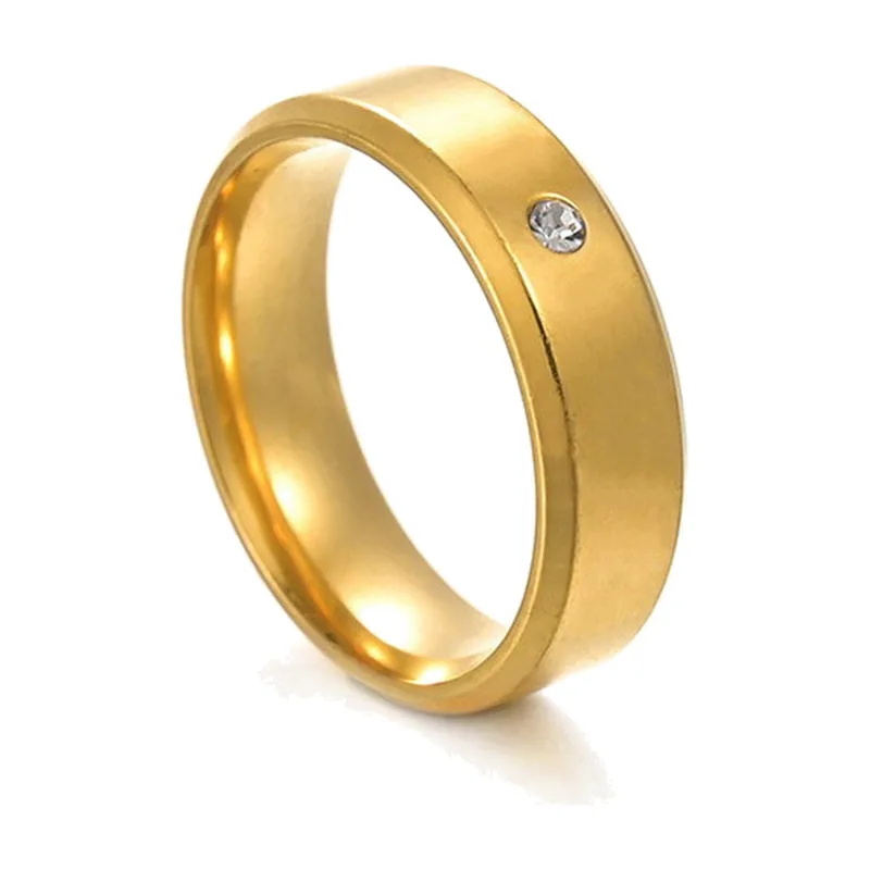 Anillo Minimalista con Zirconia, Acero Inoxidable