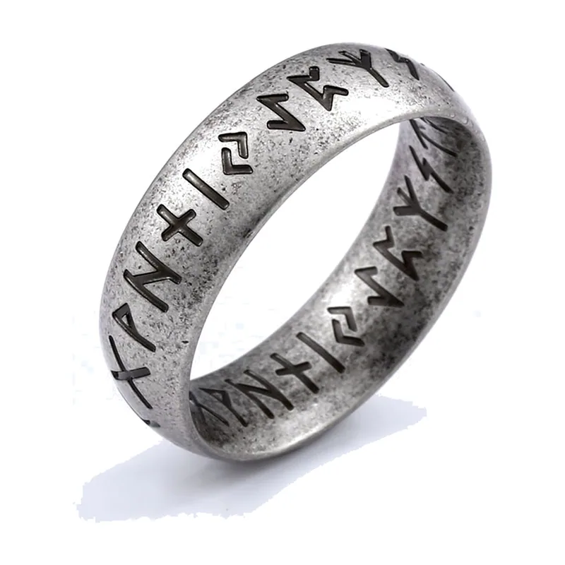 Wikinger Runen Ring für Herren, Edelstahl